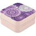 thumbnail image 2 of Coolnut Travel Small Jewelry Case Purple Mandala Pattern Jewelry Organizer Jewelry Box Birthday Gifts Women Mom Friends Female Sister Bridesmaid Girl Gifts Idea96 Women Gifts, 2 of 7