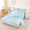 thumbnail image 2 of Manfei Sweet Bow Queen Sheets,Cartoon Initial L Queen Sheet Sets,Blue,4 Pieces, 2 of 6