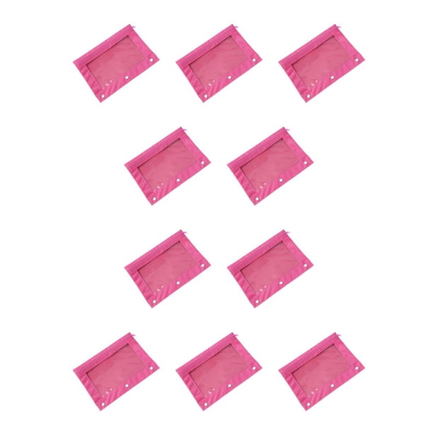Seitruly Estuche para documentos duradero y elegante para estudiantes y profesionales Carpetas elegantes Estuche con cremallera Rosa Rosa 10Conjunto