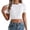 White, variant on Fgnfyis Women Spring Summer Leisure Short Sleeve Cable Knit Holiday Crop Top Knit Tops for Women White M