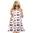 thumbnail image 3 of Wxirdiow Toddler Dresses Toddler Baby Girl 4th of July Dress USA Strap Sleeveless Smocked Tulle Tutu Dresses Kids Independence Day Clothes White Size,6-7 Years, 3 of 5