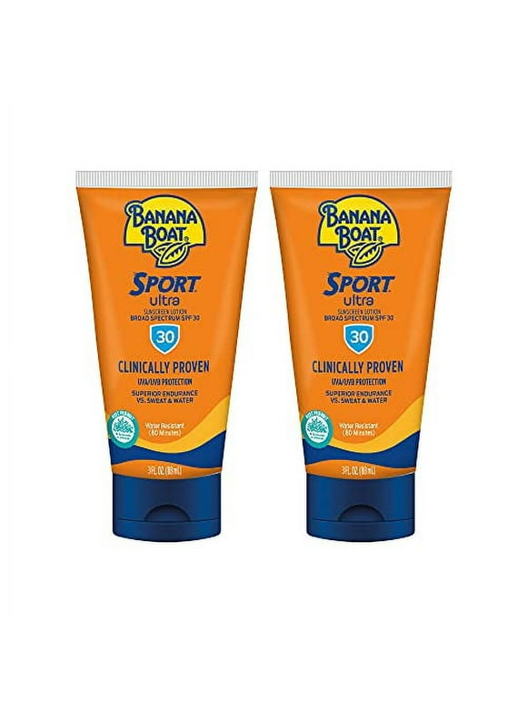 Banana Boat Sport Ultra, Reef Friendly, Broad Spectrum Sunscreen Lotion, SPF 30, 3oz - Pack of 2