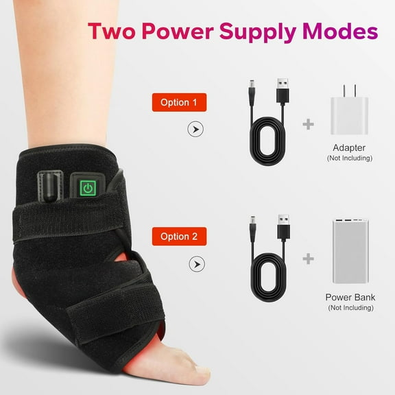SNOW DEER Red Light Wellness Foot Wrap, 660nm&850nm Near Infrared Light Foot Wrap for Comfort, Rechargeable Red Light Foot Care Pad
