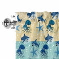 thumbnail image 2 of Valances for Windows Ocean Blue Starfish Sharks Octopus Rod Pocket Short Curtain for Bathroom Living Room Bedroom Yellow Teal Light Orange 1 Panel 42x12in, 2 of 9