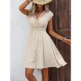 thumbnail image 6 of Women's vacation dress with lace cutout V-neck and floral A-line skirt, 6 of 6
