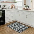thumbnail image 6 of Modern Abstract Small Area Rugs 2x3, Washable Kitchen Rug Non-Slip Soft Small Bathroom Rug, Beige Striped Entryway Rugs Abstract Print Faux Wool Doormat for Bedside Entrance Bedroom Sink, 6 of 6