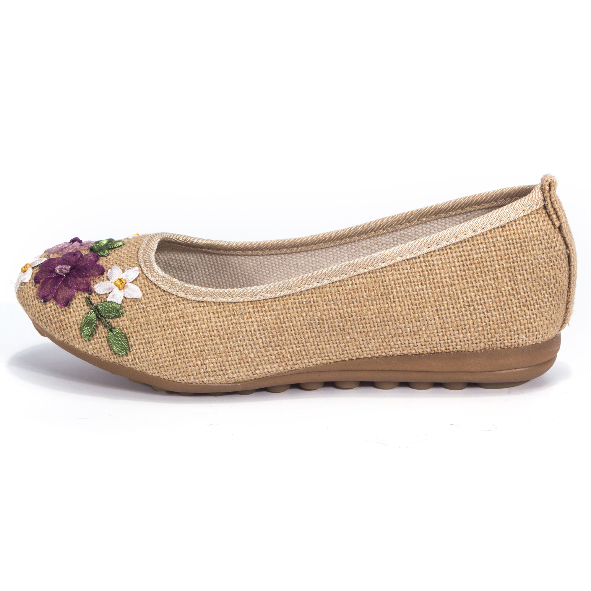 DODOING Womens Ballet Flats Floral Embroidered Cut Platform Shoe Slip On Casual Driving Loafers - image 5 of 7