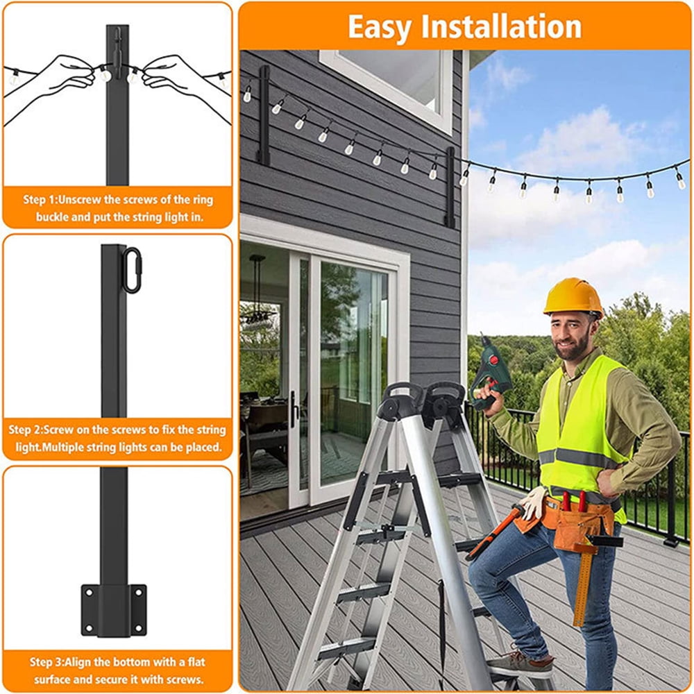 Outdoor Lighting Post Lights, Outdoor Lighting Post Lights, Fence Mounts, Mounts, Deck Metal Posts, Bistro, Backyard (4 Pack)
