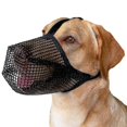 thumbnail image 4 of Bozal para perros, bozal de malla suave, bozal transpirable para perros pequeños, medianos y grandes, bozal de protección contra cebo envenenado con correas ajustables, evita mordeduras, 4 of 4