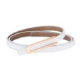 thumbnail image 1 of Cinturón fino Sonducket de PU para mujer con hebilla de metal estilo alarde blanco, 1 of 6