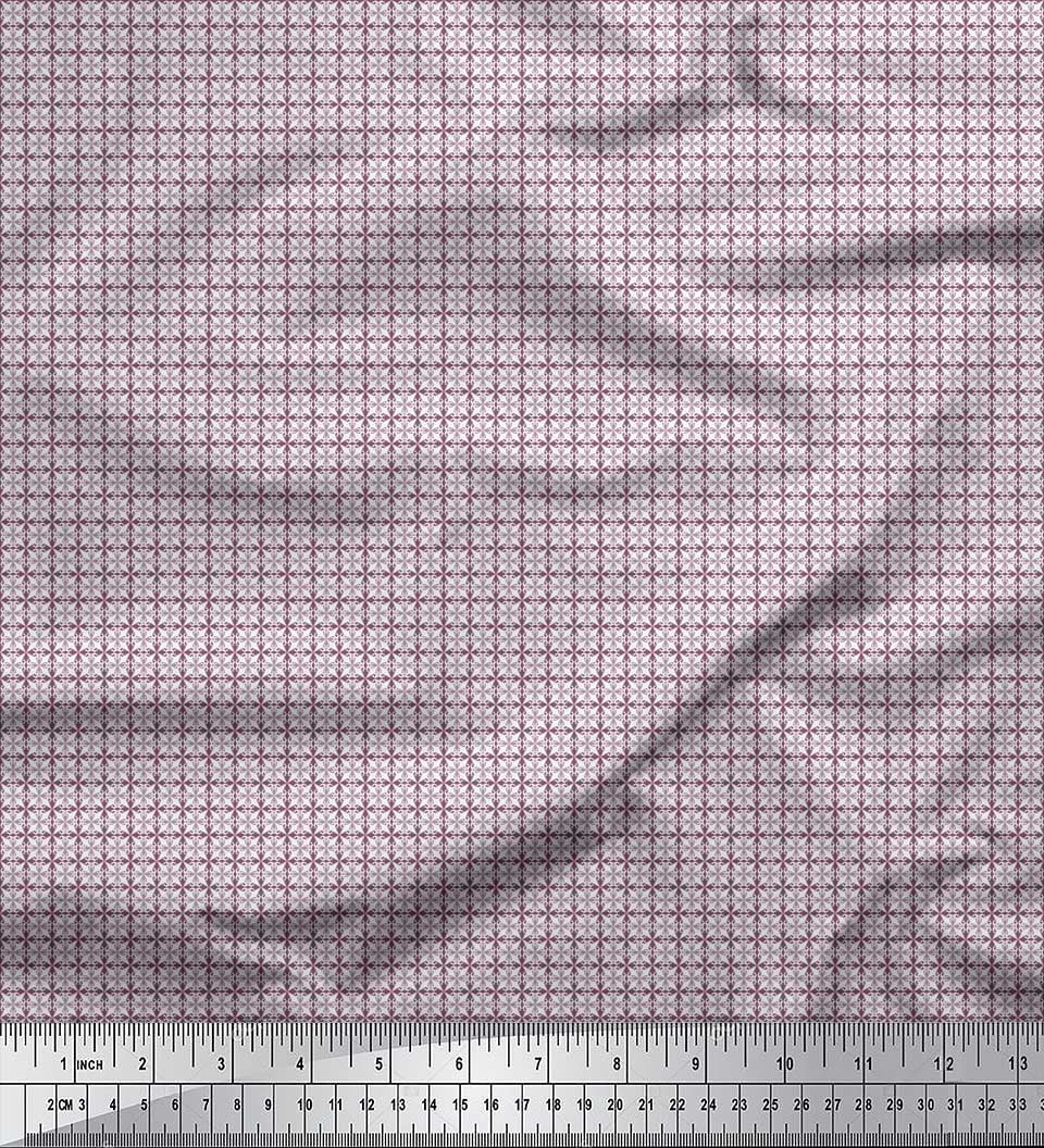 Soimoi Modal Satin Fabric Geometric Small Print Fabric by Yard 42 Inch ...