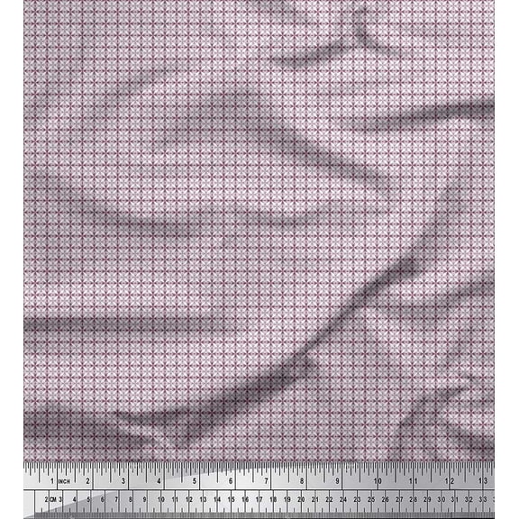 Soimoi Poly Georgette Fabric Geometric Small Fabric Prints by Yard 42 Inch Wide