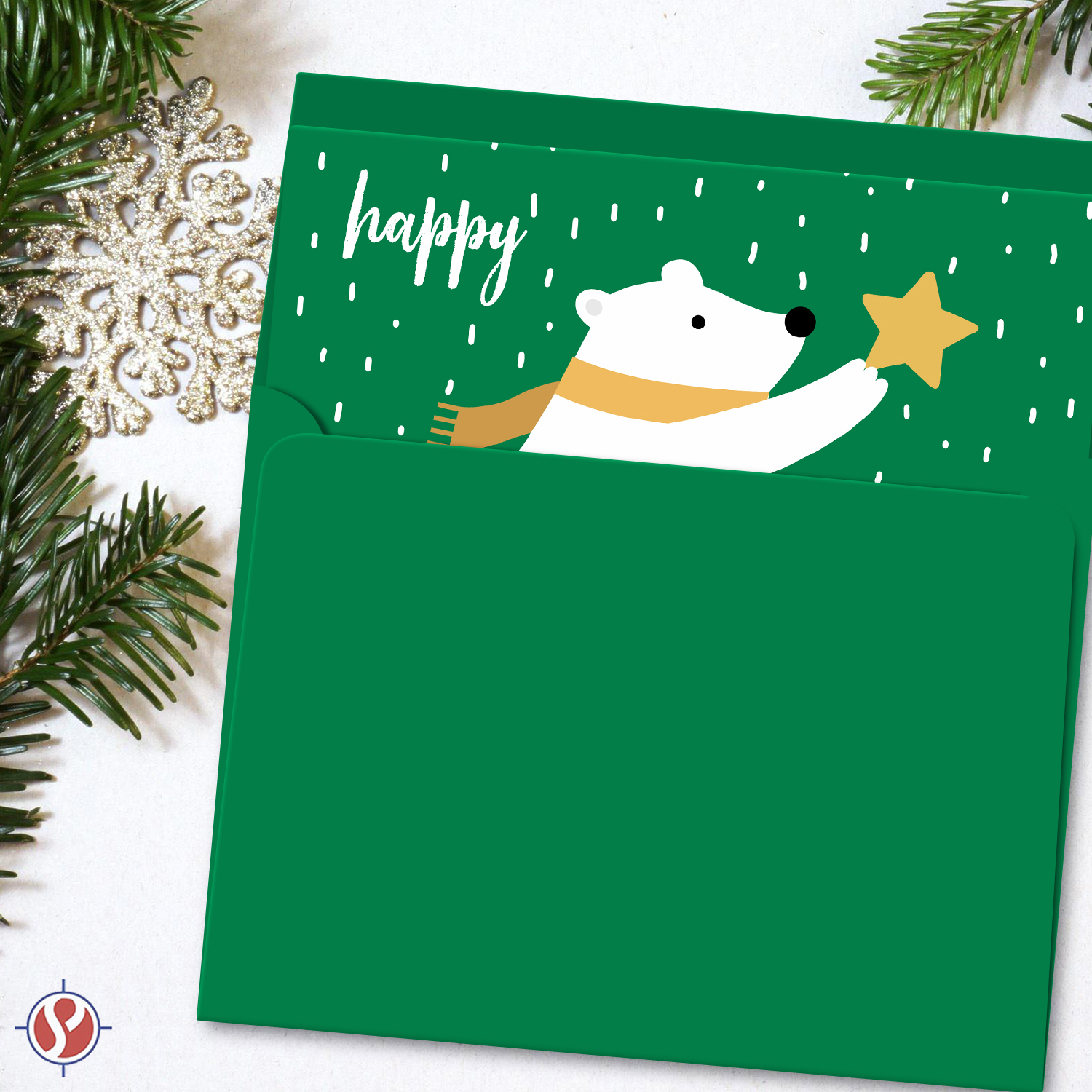 A2 Green Blank Greeting Cards with Green Envelopes – Great for Holiday, Christmas and New Year Greetings, Invitations, and Thank You Cards | 4.25” x 5.5” (When Folded) | 25 Cards and 25 Envelopes