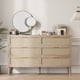 thumbnail image 4 of Mid - century moderno 6 - cajón rattan cómoda con solid - wood legs y natural rattan cajones para dormitorio, sala de estar, hallway, y entrada, 4 of 10