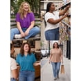 thumbnail image 6 of Cueply Plus Size Summer Tops for Women Short Sleeve v Neck Shirt Womens Casual Loose Fit Tunic Blouses, 6 of 8
