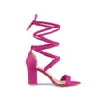 thumbnail image 3 of BLISSFUL STEP Women's Solid Color Strap Block Heel Lace up Sandals, 3 of 7