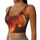thumbnail image 2 of Fotbe Fiery Dragons Castle Attack Sujetador Deportivo Largo sin Aros para Mujer con Almohadillas y Soporte Medio, Transpirable y Absorbente, Camiseta Tipo Chaleco o Tank Top-Large, 2 of 8