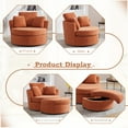 thumbnail image 7 of Muumblus Chenille Swivel Accent Barrel Chair Set of 2, Oversized Comfy Armchair with Pillows, Modern Leisure Sofa Chair for Living Room Bedroom, Orange Red, 7 of 7