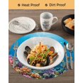 thumbnail image 3 of 15 Inch Round Placemats Set of 4, Funny Diving Pig Non Slip Heat Insulation PP Table Mats, Ocean Sea Coastal Coral Fish Marine Life Washable Place Mats for Kitchen Dining Party Table Decor, 3 of 7