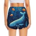 thumbnail image 4 of Uemuo Whimsical Underwater Fantasy Pattern Women's Athletic Shorts High Waisted Running Shorts with Liner Pockets Gym Elastic Workout Shorts-Small, 4 of 9
