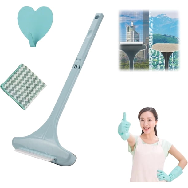 Cepillo limpiador de malla 2 en 1 XINYU extensible con raspador azul
