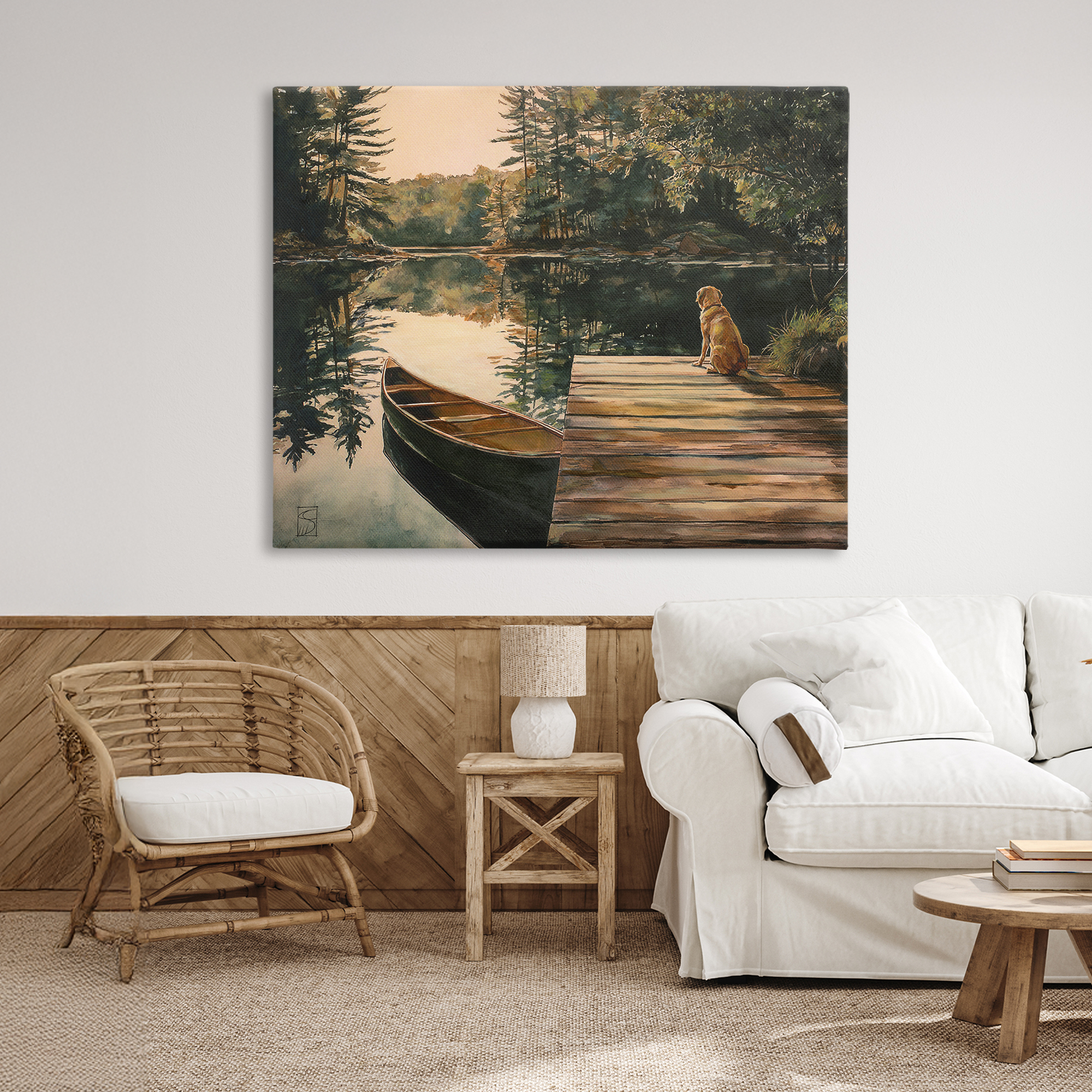 Lake Life at Sunset Canvas Wall Art, design by Sara Culpepper