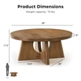 thumbnail image 2 of Furniture of America Amesdat Modern Wood 40-inch Round Coffee Table with Pedestal Base, Walnut, 2 of 12