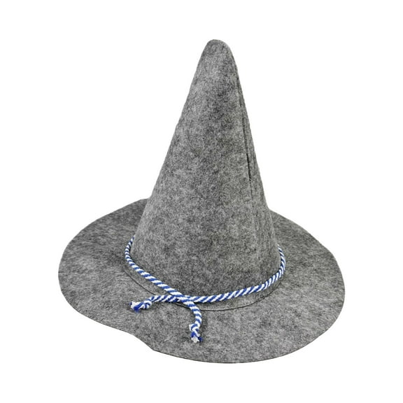 Halloween Grey Witch Hat Foldable Non Woven Design with Rope for Performances and Parties