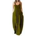 thumbnail image 2 of Jalioing Summer Dresses for Women Sleeveless Cami Long Dress V-Neck Spaghetti Strap Stretch Pocket Sundress, 2 of 5