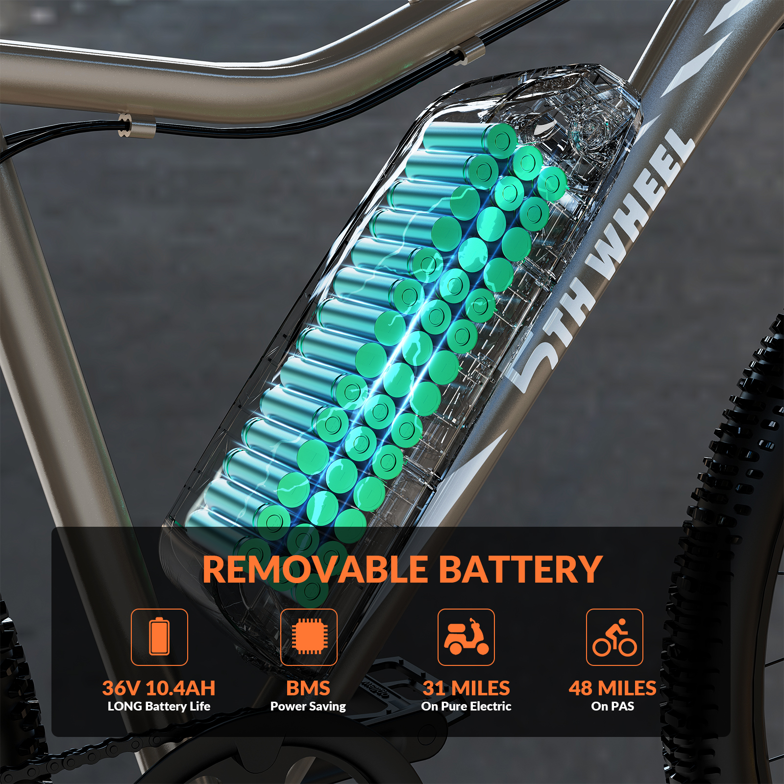 5TH WHEEL 26" Electric Bike, 350W Motor, 36V Battery photo 2
