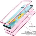 thumbnail image 4 of LAICAIW Galaxy S10 Plus Case, Clear Shiny Glitter Heavy Duty Shockproof Protection Sparkle Bling Pink Back Cover Transparent Soft TPU Protective Layer for Samsung Galaxy S10+ Plus 6.4 inch, Pink Gli, 4 of 7