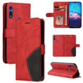 thumbnail image 1 of Étui pour Motorola Moto E 2020 Portefeuille en Cuir Livre à Rabat Folio Support Vue Couverture - Rouge, 1 of 5