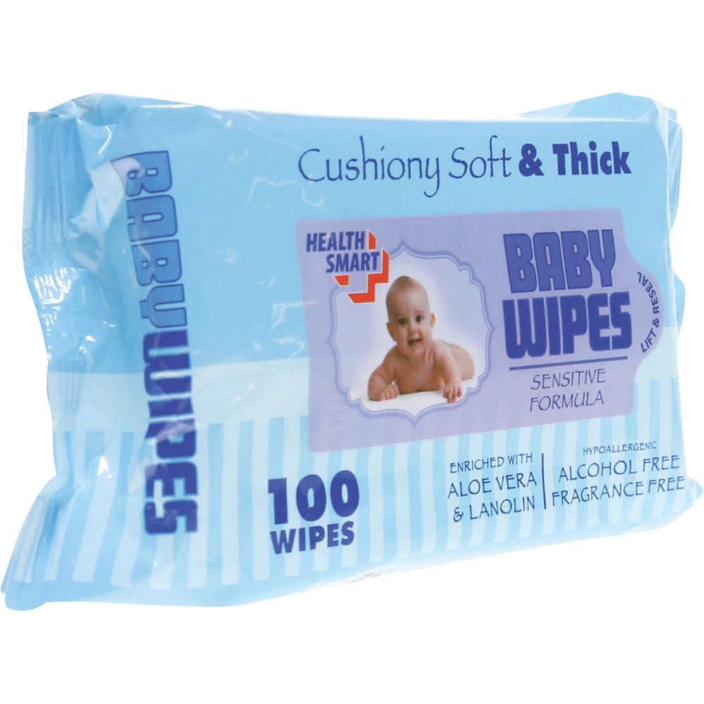 Health Smart Baby Wipes with Resealable Lid Blue