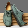 thumbnail image 5 of Mens Leather Casual Shoes Lightweight Breathable Walking Shoes Comfortable Retro Loafers Driving Office Outdoor Green 8.5 US, 5 of 7