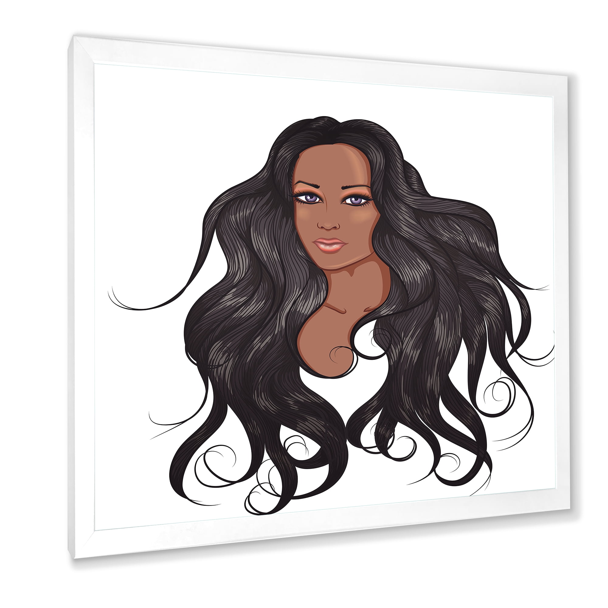 Designart 'Portrait Of Afro American Woman XV' Modern Framed Art Print