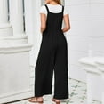 thumbnail image 4 of ZZwxWA Womens Casual Jumpsuits Front Pocket Elasticity Straps Loose Overalls One Piece Sleeveless Wide Leg Pant Romper, 4 of 7
