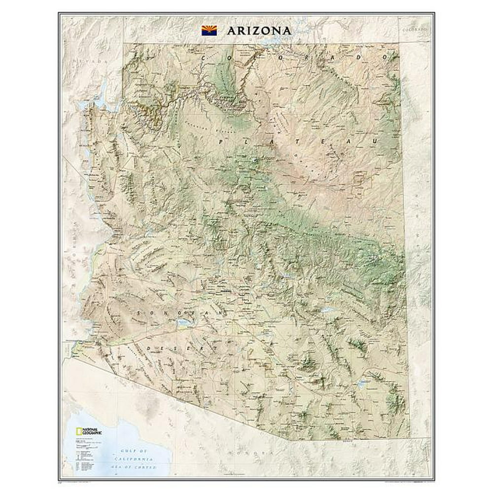National Geographic Arizona Wall Map Laminated Folded Map