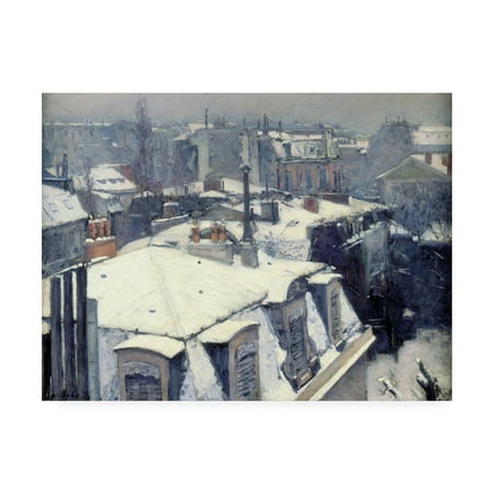 Trademark Fine Art 'Rooftops in the Snow' Canvas Art by Gustave