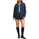 thumbnail image 2 of Chaqueta de mezclilla de manga larga y botones para mujer INSPIRE CHIC, oversized, con bolsillos, talla L, azul oscuro, 2 of 5