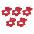 thumbnail image 4 of Juego de 5 llaveros de cuero DIY con forma de oso lindo, kit de llavero de cuero para bolso, ropa, colgante decorativo, paquete de Material de llavero de oso rojo, 4 of 5