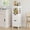 White, variant on Walsunny Bathroom Storage Cabinets Floor Cabinet Organizer Freestanding Narrow Cabinet with Drawer Open Shelf for Bathroom Laundry White