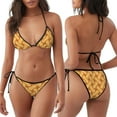 thumbnail image 3 of KLL Peanuts6 Print Bikini Set for Women,String Two Piece Halter Top Triangle Bikini Set with Tie Side Bottom Sexy Swimsuit Bathing Suits, 3 of 5