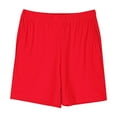 thumbnail image 3 of Mevxay Athletic Shorts for Boys & Girls Elastic Waist Solid Color Basic Activewear with Pocket for 6-12 Years Red, 3 of 5