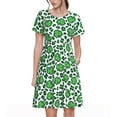 thumbnail image 1 of Saiise Robes d'Été à Motif Léopard pour Femmes, T-Shirt Décontracté à Manches Courtes, Robe de Plage à Fleurs avec Poches, 1 of 6