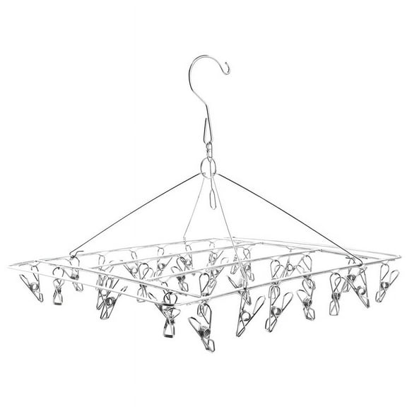 Sock Drying Racks Laundry Hanger with 30Pcs Pegs Indoor Outdoor Clothesline Hanging Dryer Clothespins Drying Baby Clothes,Towels,Underwear