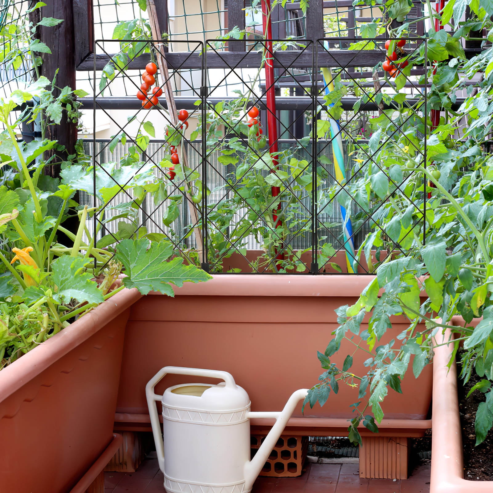Pawsdot Expandable Black Garden Trellis Stand for Vine Plants Tomatoes Cucumbers and Climbing Flowers