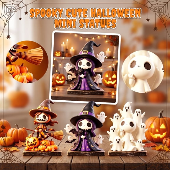 Witch Halloween Decorations Halloween Pumpkin Decor Spooky Indoor Halloween Table Decor Wooden Small Halloween Decor for Home Party Shelf Display 1 Pack