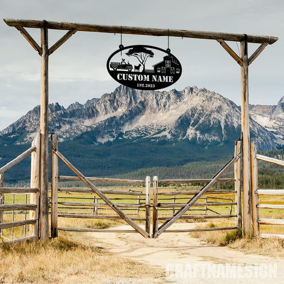 Craftnamesign Custom Outdoor Metal Farm Sign, Metal Farm Sign, Farmhouse Decor, Farmer Gifts