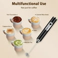thumbnail image 7 of Handheld Milk Frother USB Rechargeable, 2 Heads Electric Whisk Foam Maker, 3 Speeds Detachable Stainless Steel Whisk Drink Mixer Foam Mini Blender for Coffee,Lattes,Cappuccino,Hot Chocolate,Egg,Black, 7 of 7