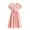 Pink, variant on Teen Girls Summer Cute Dresses with Neck Tie School Peter Pan Collar Dress Short Sleeve High Waist Ruffle Dress Beige, 10 Years